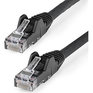 StarTech.com Cat6 Gigabit UTP netwerkkabel zonder haken, 15 m, RJ45 ethernetkabel met knikbescherming, M/M, zwart (N6PATC15MBK)