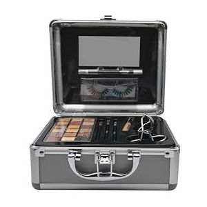 bonvoyage, All About My Eyes Set 26-delige oogmake-upset met 18 kleuren, eyeliner, wimperkruller, kunstwimpers en kwastenset, draagbare make-uptas