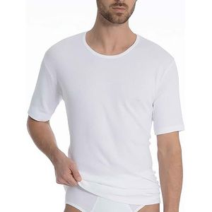 Calida Katoenen T-shirt voor heren, 1:1, van katoen, onderhemd in fijne ribkwaliteit, Wit