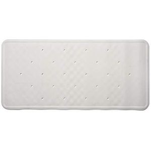 Croydex Hygiëne-n-Clean badmat, antibacterieel, rubber, middelgroot, 34 x 74 cm, wit