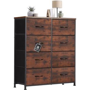 Sweetcrispy Commode avec tiroirs en tissu - Buffet avec 8 tiroirs en tissu - Meuble d'organisation pour cuisine, bureau, couloir - Meuble TV avec tiroirs