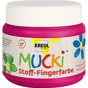 KREUL 28109 - Mucki vingerverf voor stof, 150 ml in roze, parabenenvrij, glutenvrij, lactosevrij en veganistisch, optimaal voor gebruik met vingers en handen