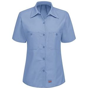 Red Kap Werkhemd met korte mouwen en Mimix-knoop voor dames, Lichtblauw
