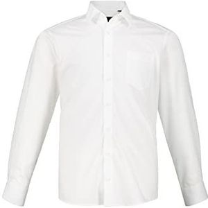 JP 1880 Heren grote maten menswear L-8XL tot 8XL, zakelijk hemd, bovendeel, kreukvrij, kentkraag en borstzak, comfortabele pasvorm, katoen 713989, Wit