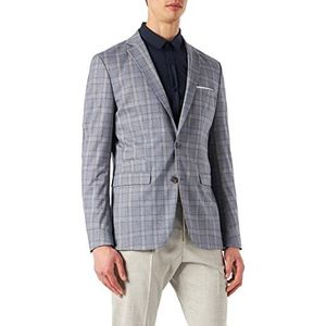 SELECTED FEMME Slhslim-timelogan Blu SND Chk BLZ B Noos Blazer voor heren, Lichtblauw/Checks: zand