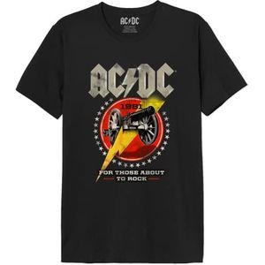 AC/DC Meacdcrts032 T-shirt voor heren, 1 stuk, zwart.