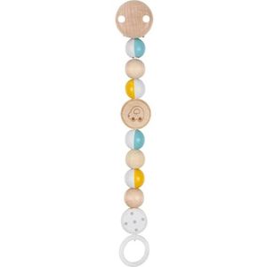 goki baby 65338 - Autofopspeen clip van hout, schattige auto in blauw op de houten elementen, met clip voor bevestiging aan kleding, gemaakt in Duitsland, 21 cm lang, vanaf de geboorte