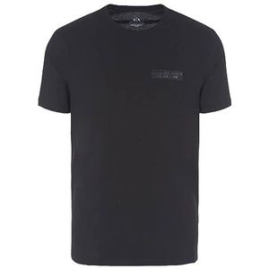 Armani Exchange Duurzaam, logo aan de voorkant, crossgender, regular fit T-shirt voor heren, zwart.