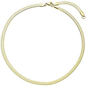 PURELEI ® Ilalo Choker halsketting dames (goud, zilver en roségoud) van roestvrij staal (35/40 cm lengte, verstelbaar) waterdicht, Roestvrij staal