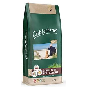 Christopherus Grainfree Senior Alleen voedermiddel voor voedergevoelige honden vanaf 6 jaar, droog voer en aardappel, droogvoer, ca. 1 cm, droogvoer voor seniorenhond, 12 kg