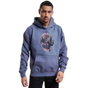 Mister Tee Flying High Heavy Oversize Hoodie Heren Hoodie, Blauw (vintage blauw)