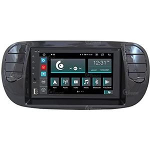 Auto-radio, op maat gemaakt voor Fiat 500, zwart, glanzend, GPS, Bluetooth, WLAN, USB, Dab+ touchscreen 6,2 inch, 8Core Carplay Android Auto