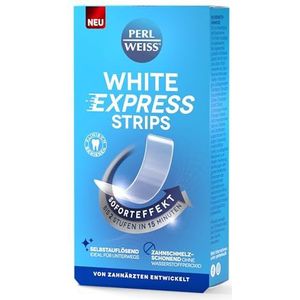 Lot de 4 sachets de bandes blanchissantes White Express - Pour des dents plus blanches en 15 minutes - Auto-dissolvantes et douces pour l'émail - 4 sachets de 1 bande blanchissante