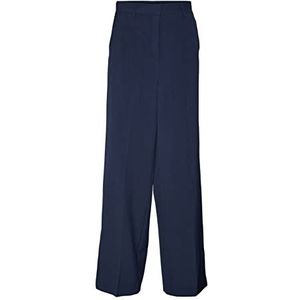 Vero Moda VMTROIANTAIA Mr Wide Slit Papa Pant broek, Navy Blazer, XS/32 tot dames, Navy Blazer, XS, Navy Blazer