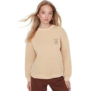 Trendyol Dames trui ronde hals effen (1-pak), beige #a, XL, Beige #A