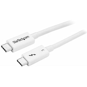 StarTech.com Thunderbolt 3-kabel, 50 cm, 40 Gbps, compatibel met Thunderbolt, USB en DisplayPort, wit (TBLT34MM50CW)