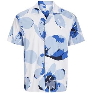 JACK & JONES Jprblapalma Resort Shirt S/S Sn Vrijetijdshemd voor heren (1 stuk), Chambray Blue/Fit: relaxed fit, XL