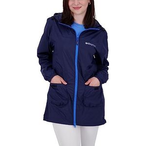 Deproc Active Lynn Manteau de pluie à capuche imperméable et coupe-vent pour femme, bleu marine, 42
