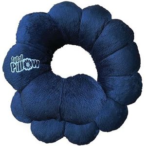 MYBO TV Total Pillow Hug - Reiskussen voor extra comfort en multipositie, ondersteunt hoofd, nek en kin, gevuld met microparels, anti-spanning, ergonomisch kussen, zwart, standaard, zwart.