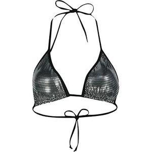 Trendyol Top Bikini en Tricot Femme Maillots de Bain, Noir, 36