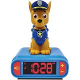 Lexibook Paw Patrol Chase - Wekker met nachtlampje, lichtgevend figuur, keuze uit 6 alarmen, 6 geluidseffecten, klok, wekker voor jongens en meisjes, met sluimerfunctie, blauw/rood - RL800PA