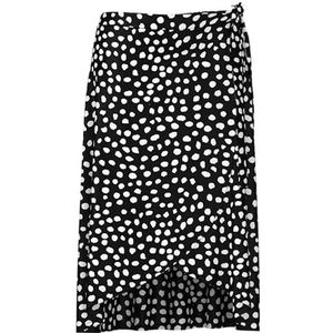 PIECES Pctala Wrap Skirt Noos Bc Qx Damesrok, Zwart stippen