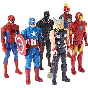 Marvel Titan Hero Series, multipack met 6 figuren van 30 cm, geïnspireerd op Marvel Strips, voor kinderen vanaf 4 jaar