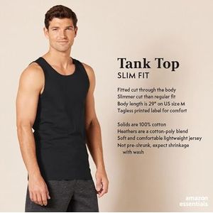 Amazon Essentials Heren tanktop, slim fit, zwart, small