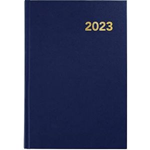 Grafoplás 70304234 Jaarplanner 2023, dagpagina, marineblauw, omslag met vinyl, hardcover en leespunt, 14,5 x 21 cm | Serie Bayern