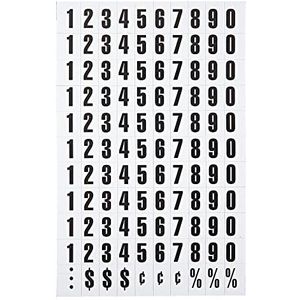 MasterVision Magnetische cijfers, 1,27 cm x 1,9 cm, zwart op wit, 110 stuks