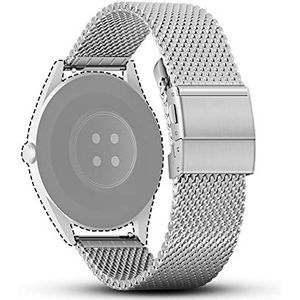 Lahviuu Metalen horlogeband voor heren en dames, horlogeband voor smartwatch en traditioneel horloge, snelontgrendeling, 22 mm, zilverkleurig, 22 mm