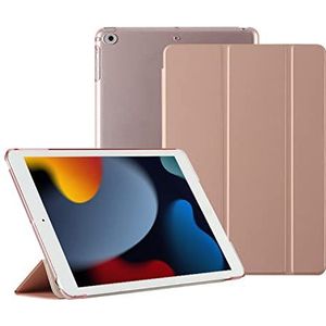 HUEZOE iPad 9,7 inch hoes 2018/2017 ultradunne PU lederen beschermhoes met standaard functie iPad 9,7 inch iPad 6e generatie 5e generatie roségoud