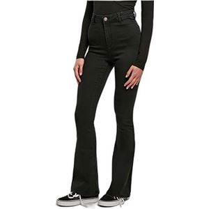 Urban Classics Ladies Pantalon en jean super stretch Bootcut pour femme Disponible en noir délavé Tailles 27 à 34, Black Stone Washed, 36