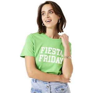 Garcia T-shirt met korte mouwen voor dames, Feestelijk groen