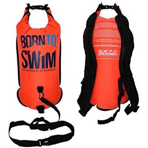 BornToSwim® Rugzak voor volwassenen met Born to Swim logo, waterdicht, 35 x 70 cm, 15 liter, oranje