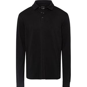 BRAX Style Pirlo Cotton Liquid Interlock Poloshirt voor heren van hoogwaardige jersey, zwart.