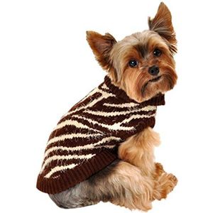 Hip Doggie HD-7FSZB-XS hondenpullover, vedersoft zebra sweater, maat XS