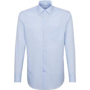 Seidensticker Modern Fit - Strijkvrij overhemd met rechte snit, Kent-kraag en borstzak - lange mouwen - 100% katoen hemd zakelijk, lichtblauw, 41 heren, Lichtblauw