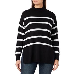DeFacto Oversized tuniek voor dames - Lange mouwen - Comfortabele top voor dames - Casual T-shirt met lange mouwen - Casual pasvorm - Ronde hals, zwart, L, zwart.