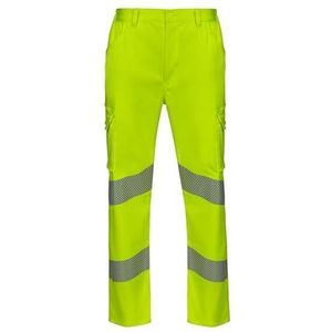 VELILLA 303009S stretchbroek met gesegmenteerde riem, kleur neongeel, maat S, neongeel, S, Neon geel