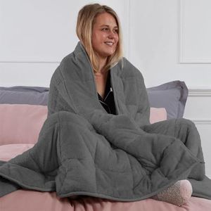 Brentfords Verzwaarde deken van 4 kg fleece voor volwassenen, zachte verzwaarde deken tegen angst om slapeloosheid en stress te verlichten, 125 x 150 cm, antracietgrijs