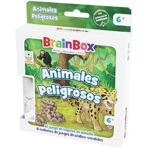 Beezerwizzer Studio BrainBox Pocket Gevaarlijke dieren | Kaartspel vanaf 6 jaar | vanaf 1 speler | 10 minuten per partij | Spaans