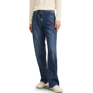 CECIL Jean à jambes larges, Mid Blue Used Wash, 32W / 30L