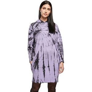 Urban Classics Dames Tie-dye oversized hoodie jurk, zwart/lavendel