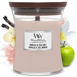 WoodWick Hourglass Medium Geurkaars - Vanilla & Sea Salt