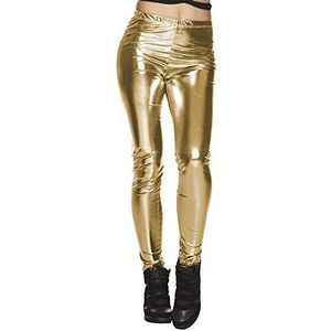 Boland 02340 Legging voor dames, glanzend goud, stretch, ondoorzichtig, carnaval, Halloween, themafeest, jaren 70, Goud
