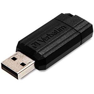 Verbatim PinStripe USB-stick 64 GB I USB 2.0 I Memory Stick USB I voor laptop Ultrabook TV autoradio I Stick USB 2.0 I USB-stick met drukmechanisme I zwart