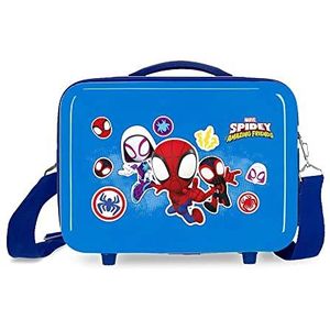 Marvel Spiderman Go Webs Go Toilettas, aanpasbaar, met schouderriem, blauw, 29 x 21 x 15 cm, harde schaal, ABS, 9,14 l, 0,6 kg, blauw, Neceser, aanpasbaar etui met schouderriem, Blauw, Verstelbaar etui met schouderriem