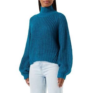 JACK & JONES Dames Jxkelvy Chunky hoge kraag Knit Noos gebreide trui, Deep Lagoon.