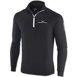 Black Crevice skishirt,Sweat voor heren, met ritssluiting, zwart/wit, maat S